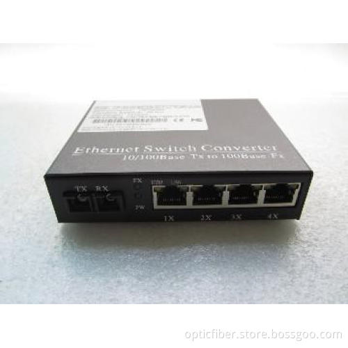 10/100Base 1 fiber port 4 UTP port Fast Ethernet Converter